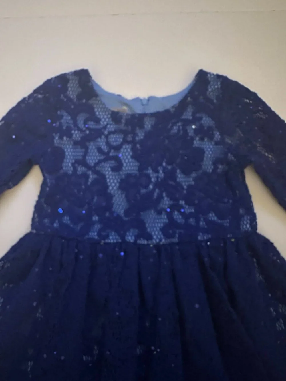 PIPPA & JULIE Dress Size 6X Royal Blue Lace Tulle Lined Holiday Fancy Party